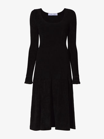 Still Life image of Scoop Neck Chenille Dress in BLACK
