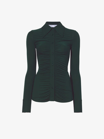Still Life image of Matte Crepe Button Down in PINE