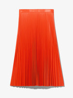 Still Life image of Faux Leather Pleated Skirt in VERMILLION