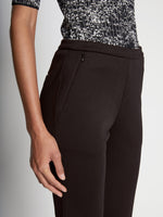 Detail image of model wearing Scuba Cropped Flare Pants in BLACK