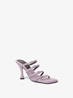 3/4 Front image of Square Sandals in Light/Pastel Purple