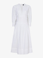 Still Life image of Poplin V-Neck Dress in WHITE
