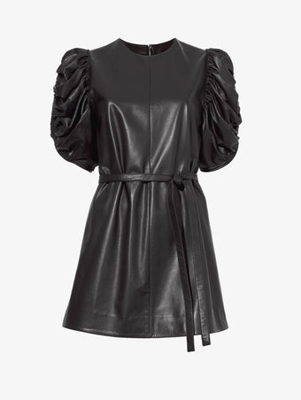 Still Life image of Leather Belted Top in BLACK