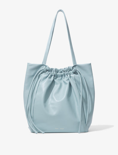 Front image of Drawstring Tote in BLUE STONE