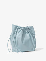 Side image of Drawstring Tote in BLUE STONE