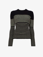 Still Life image of Boucle Mini Stripe Sweater in BLACK MULTI