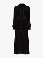Still Life image of Sheer Pleated Flou Dress in BLACK