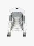 Still Life image of Boucle Mini Stripe Sweater in OFF WHITE MULTI