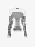 Still Life image of Boucle Mini Stripe Sweater in OFF WHITE MULTI