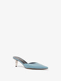 Front 3/4 image of Spike Mules in Light/Pastel Blue