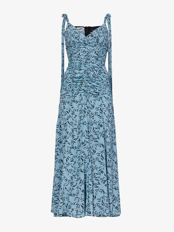 Still Life image of Printed Crepe De Chine Tank Dress in BLUE MULTI