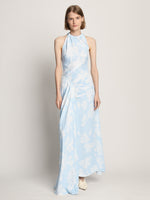 Front full length image of model wearing Floral Garment Printed Dress in BLUE MULTI