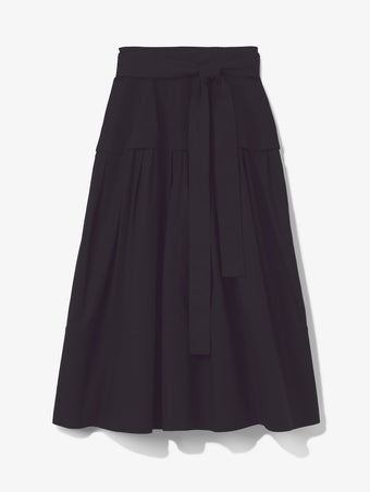 Still Life image of Poplin Belted Skirt in BLACK