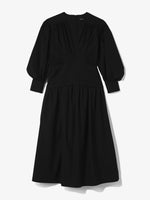 Still Life image of Poplin V-Neck Dress in BLACK