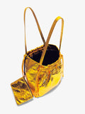 Aerial image of Metallic Drawstring Tote in GOLD