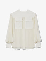 Still Life image of Sheer Pleated Flou Top in WHITE