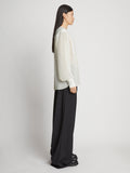 Side image of Sheer Pleated Flou Top in WHITE