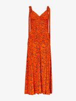 Still Life image of Printed Crepe De Chine Tank Dress in ORANGE MULTI