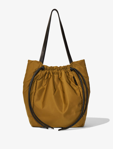 Front image of Nylon Drawstring Tote in FATIGUE