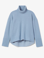 Flat image of Doubleface Cashmere Oversized Turtleneck in light blue