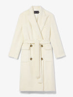 Flat image of Brushed Alpaca Coat in ecru