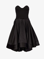 Flat image of Silk Nylon Taffeta Bustier Dress in black