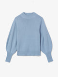 Flat image of Eco Cashmere Balloon Sleeve Sweater in light blue