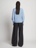 Back image of Eco Cashmere Balloon Sleeve Sweater in light blue