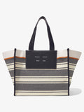 Front image of XL Morris Canvas Tote in ECRU/BLACK