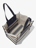 Aerial image of XL Morris Canvas Tote in ECRU/BLACK