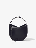 Front image of Medium Baxter Leather Bag in BLACK