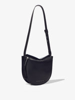 Side image of Medium Baxter Leather Bag in BLACK