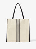 Back image of Twin Stripe Canvas Tote in NATURAL/BLACK