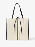 Front image of Twin Stripe Canvas Tote in NATURAL/BLACK