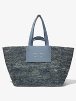 Front image of XL Morris Raffia Tote in DOVE GREY