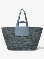 Back image of XL Morris Raffia Tote in DOVE GREY