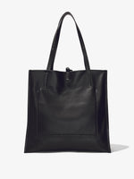 Front image of Twin Nappa Tote in BLACK