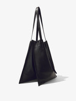 Side image of Twin Nappa Tote in BLACK