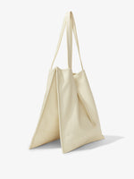 Side image of Twin Nappa Tote in IVORY