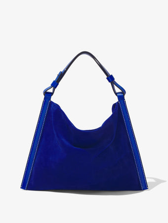Front image of Minetta Suede Bag in COBALT