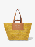 Front image of Large Morris Raffia Tote in SUN