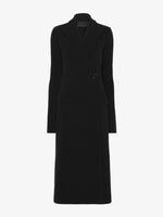 Proenza Schouler flat image of Bi-Stretch Crepe Wrap Coat in black