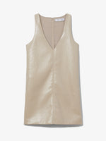 Flat image of Vinyl V-Neck Shift Dress in fawn