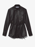 Flat image of Faux Leather Shirt Jacket in black