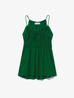 Flat image of Drapey Suiting Ruched Top in green