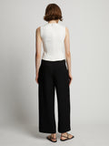 Back image of model wearing Sweatshirt Tank Top in off white
