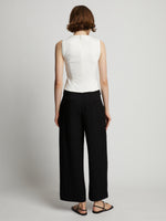 Back image of model wearing Sweatshirt Tank Top in off white