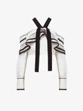 Flat image of Textured Viscose Crepe Top in white multi