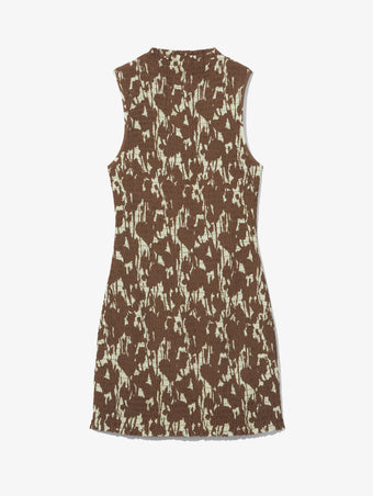 Flat image of Smocked Mini Dress in buttercream/coffee