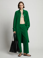 Front  image of model wearing Drapey Suiting Wide Leg Pant in green